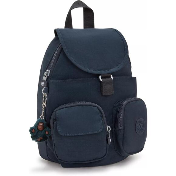 Kipling Navy Blue Small Lovebug Travel Daily Backpack Clean with Keychain - Picture 1 of 12